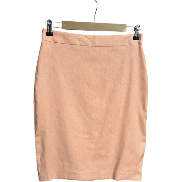 Banana Republic Factory Linen Blend Pencil Skirt NWT Peach Size 2 - Picture 1 of 2
